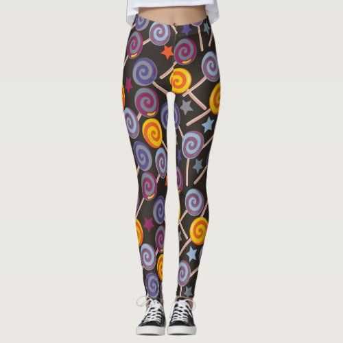 Candy pattern  Lollies pattern  lollipop 9 Leggings