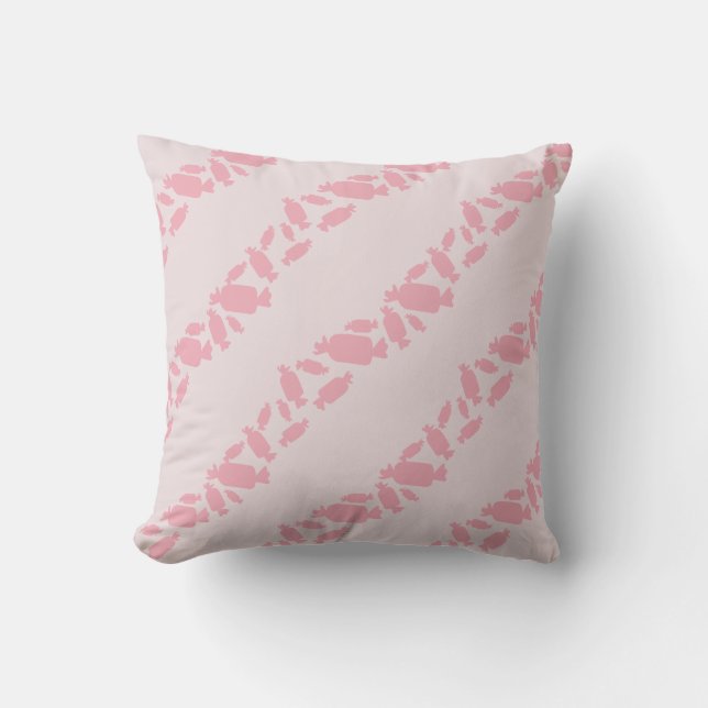 Candy Pattern Silhouette Graphic Throw Pillow (Front)