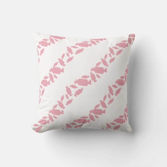Candy Pattern Silhouette Graphic Throw Pillow (Front)