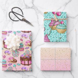 Candy Pattern Wrapping Paper Sheets