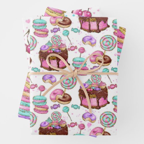 Candy Pattern  Wrapping Paper Sheets