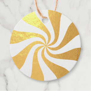 Candy Peppermint Swirl Foil Favor Tags