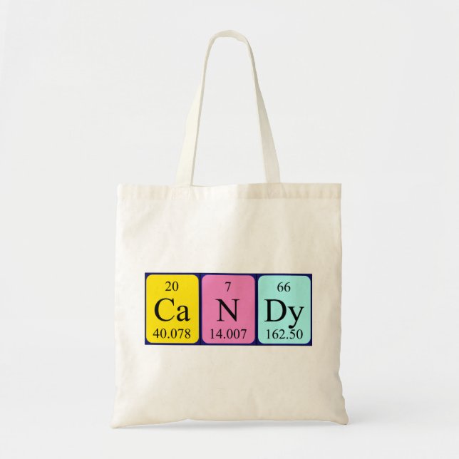 Candy periodic table name tote bag (Front)