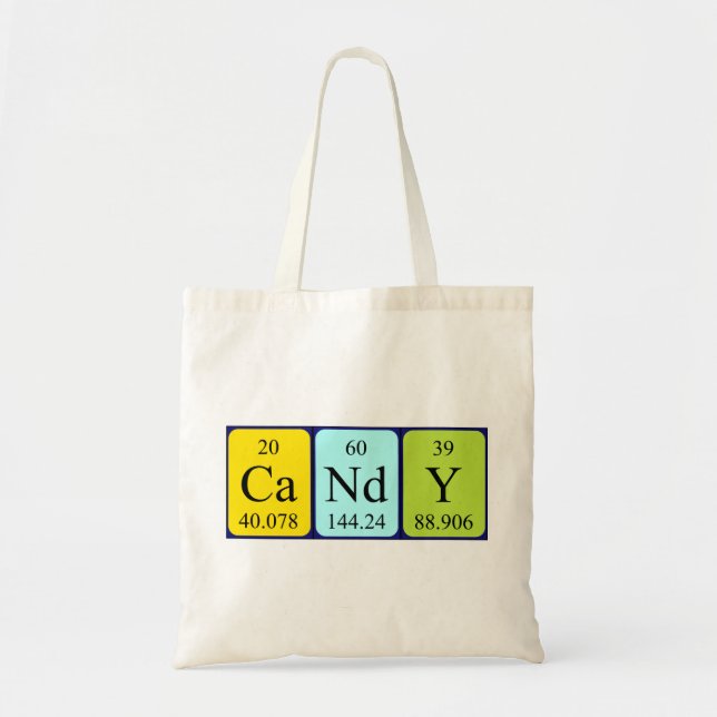 Candy periodic table name tote bag (Front)