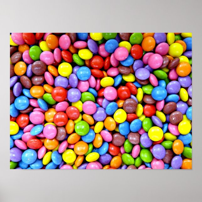 Candy pieces, colorful sweet treats poster (Front)