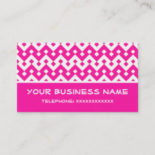 Candy Pink and White Business Card to Customize