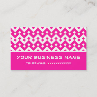 Candy Pink and White Business Card to Customize