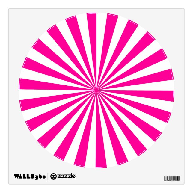 Candy Pink Burst of Rays Wall Decal (Front)