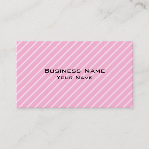 Customizable Candy Pink Diagonal Striped Pattern. Business Cards