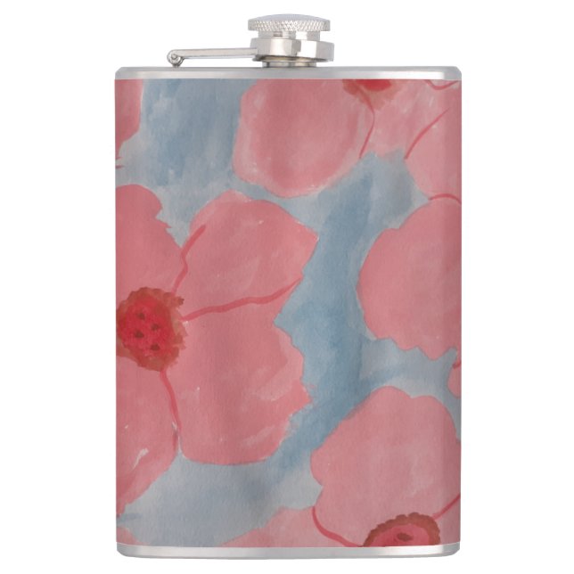 Candy Pink Flowers Flask (Front)