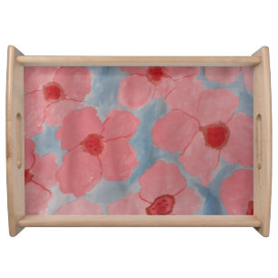 Candy Pink Flowers Serving Tray