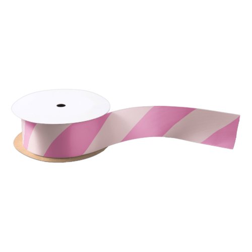 Candy Pink on Blush Wide Stripe Satin Ribbon
