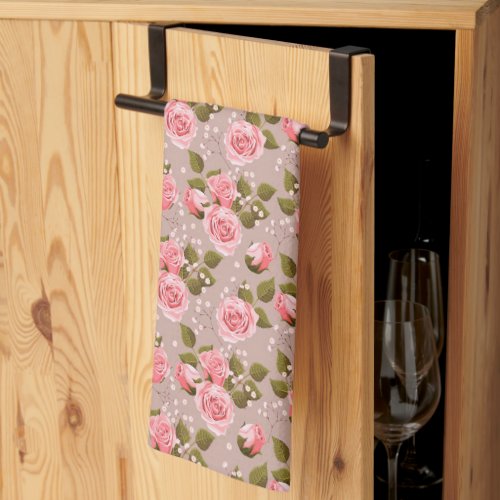 Candy Pink Roses  Kitchen Towel