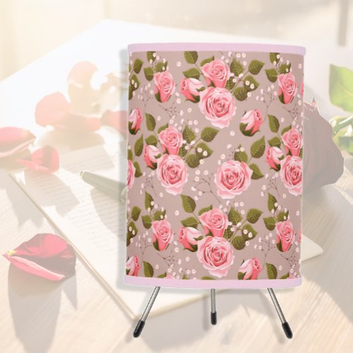 Candy Pink Roses Tripod Lamp