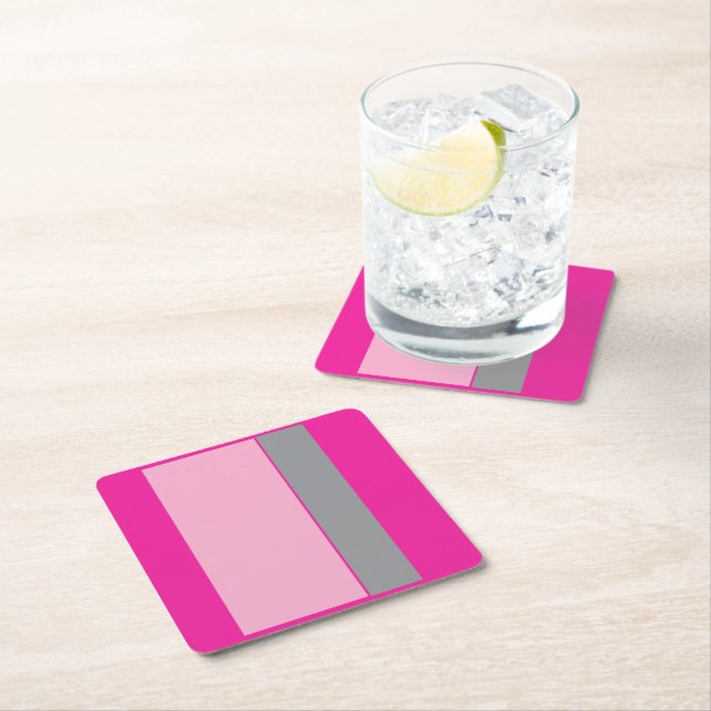 Candy Pink  Square Paper Coaster (Insitu)