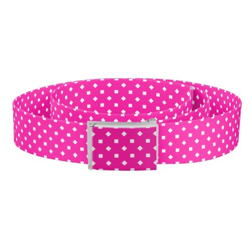 Candy Pink White Girly Square Polka Dot Pattern Belt