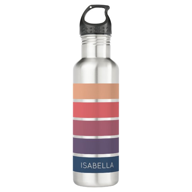Candy Pink x Serene Blue Aesthetic Keychain Stainless Steel Water Bottle (Front)