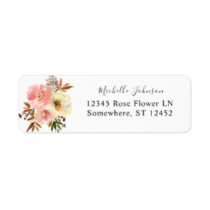 Candy Pink & Yellow Floral Return Address Label