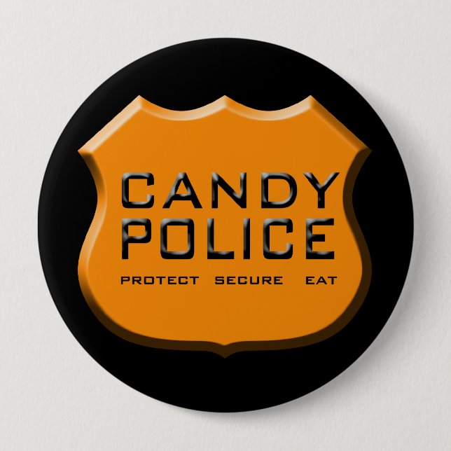 Candy Police Badge Pinback Button (Front)