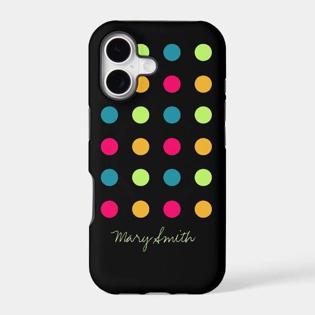 Candy Polka Dot Custom Name Blue Iphone Case (Back)