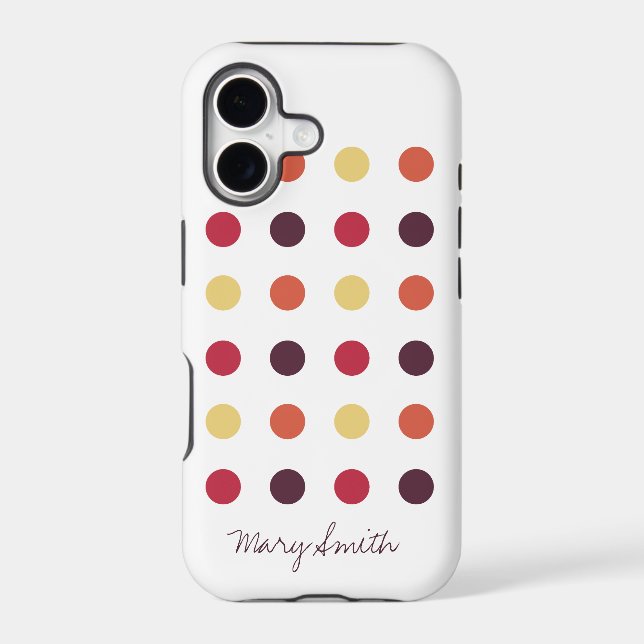Candy Polka Dot Custom Name Plum Iphone Case (Back)