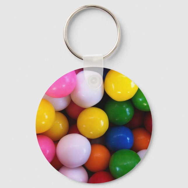 Candy rainbow gum balls keychain (Front)
