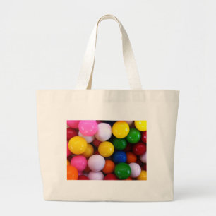 Candy rainbow gum balls large tote bag