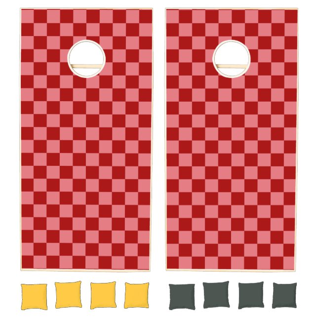 Candy Red and Candy Pink Checkerboard Cornhole Set (Set)