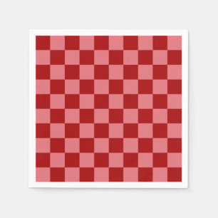Candy Red and Candy Pink Checkerboard Napkins