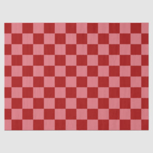 Candy Red and Candy Pink Checkerboard Tissue Paper