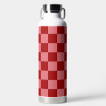 Candy Red and Candy Pink Checkerboard Water Bottle<br><div class="desc">Candy Red and Candy Pink Checkerboard</div>