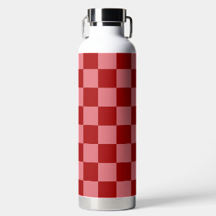 Candy Red and Candy Pink Checkerboard Water Bottle