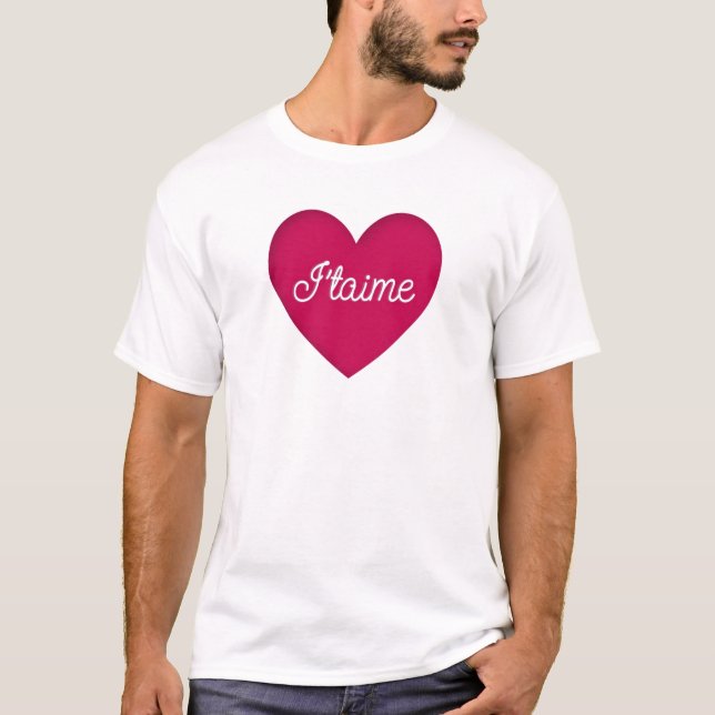 Candy Red Heart J'taime White T-Shirt S M L XL 1X  (Front)