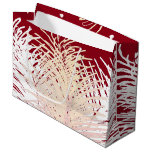 candy red Pale Yellow Peach White Feathers Large Gift Bag