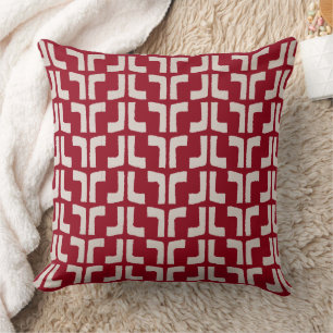 Candy Red Tribal Throw Pillow