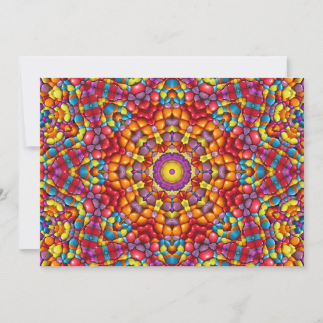 Candy Red Yellow Orange Vintage Kaleidoscope Invitation (Front)