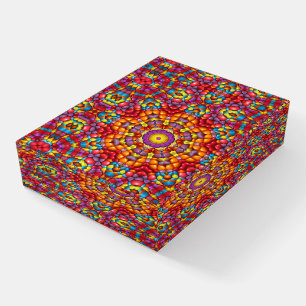 Candy Red Yellow Orange Vintage Kaleidoscope Paperweight