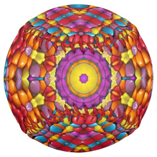 Candy Red Yellow Orange Vintage Kaleidoscope Softball