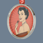 Candy Roll Girl Metal Ornament