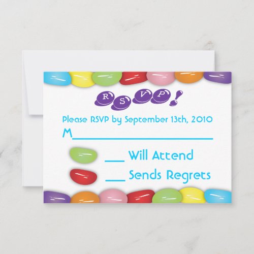 Candy RSVP Card Custom Invitation