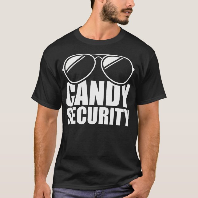 Candy Security Funny Easy Halloween Costume Adult T-Shirt (Front)