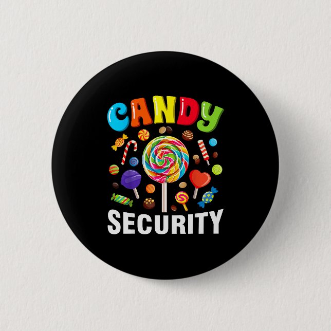 Candy Security Funny Halloween Costume  Button (Front)