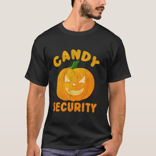 Candy Security Halloween Funny T-Shirt (Front)