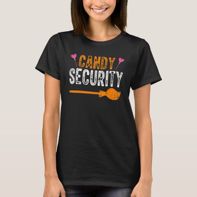 Candy Security Halloween Parent Costume Mom Dad T-Shirt (Front)
