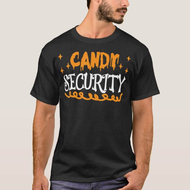 Candy Security  Parents Halloween Costume 1 T-Shirt (Front)