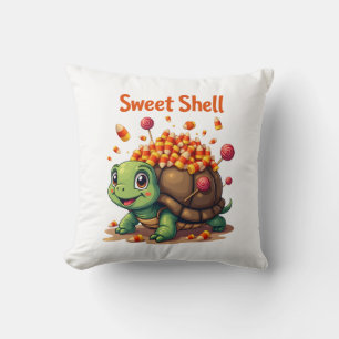 Candy Shell Turtle Throw Pillow