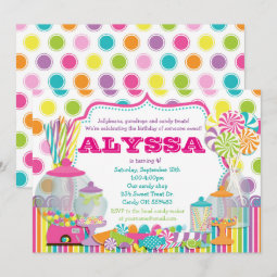 Candy Shop and Sweet Shoppe Party Invitation | Zazzle