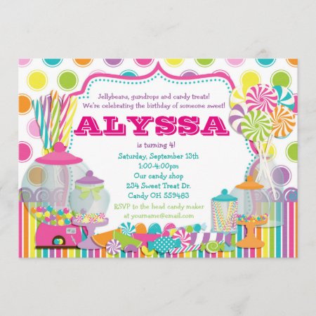 Candy Shop And Sweet Shoppe Party Invitation