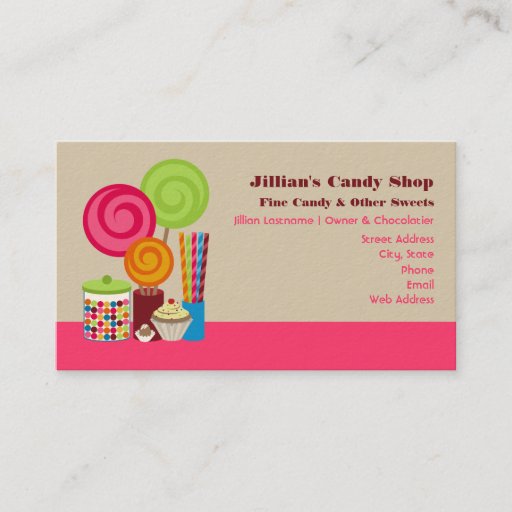 Customizable Candy Shop Business Cards