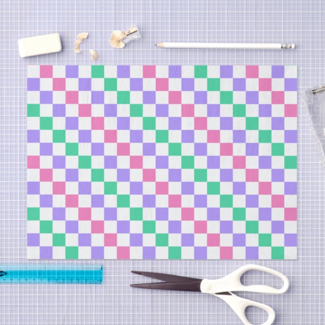 Candy shop diagonal checkerboard pattern tissue paper (Craft)